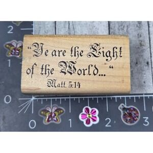 Matthew 5:14 We Are The Light Of The World Bible Religion Rubber Stamp Wood #U84